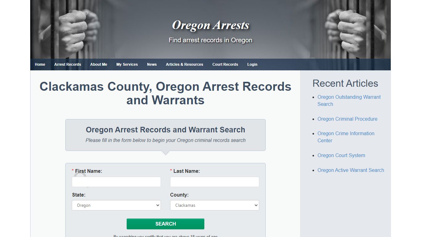 Clackamas County, Oregon Arrest Records and Warrants